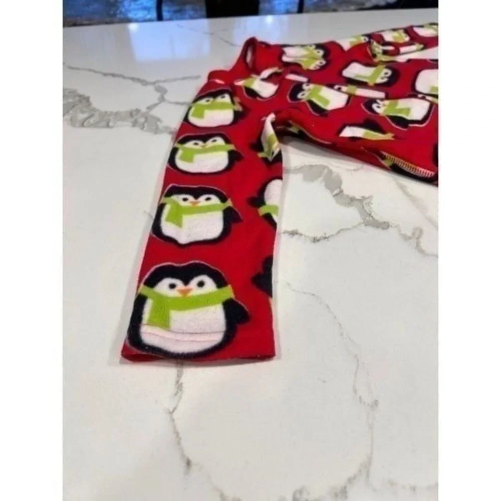 Hanna Andersson penguin red fleece sleeper size 90‎ 3
